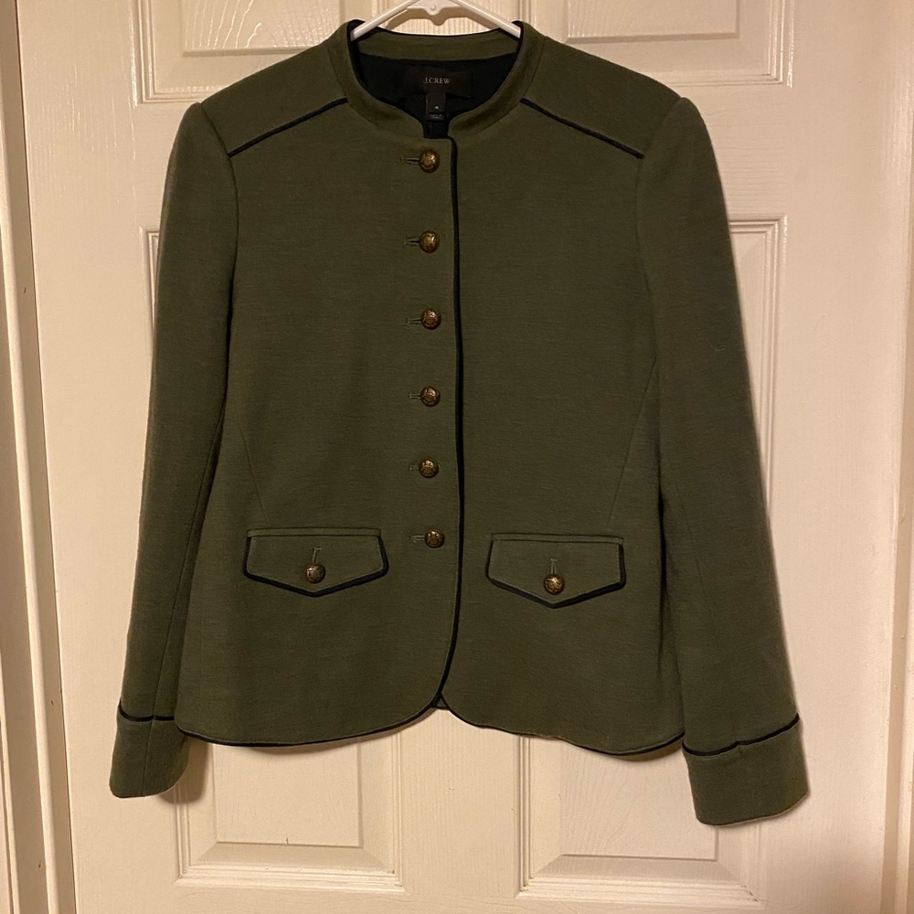 J.Crew Military-Style Wool Blend Blazer